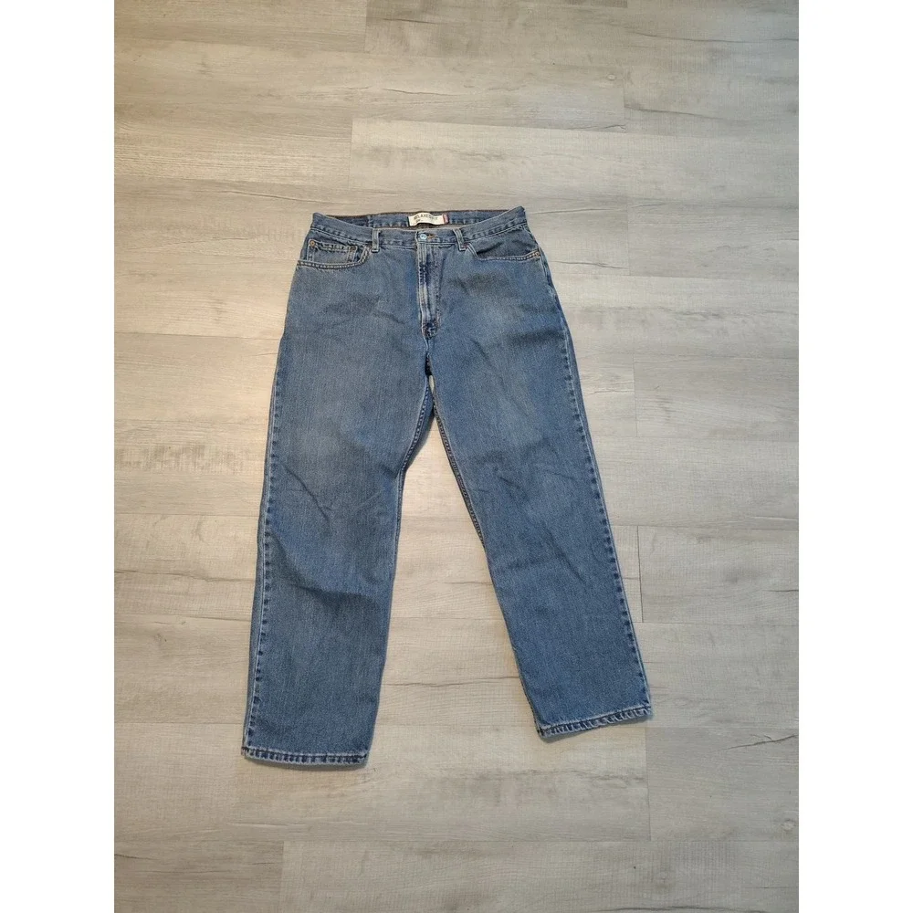 VTG Y2K Levis Jeans Black 550 Relaxed Fit 38x30 No Stretch Rigid Mens‎